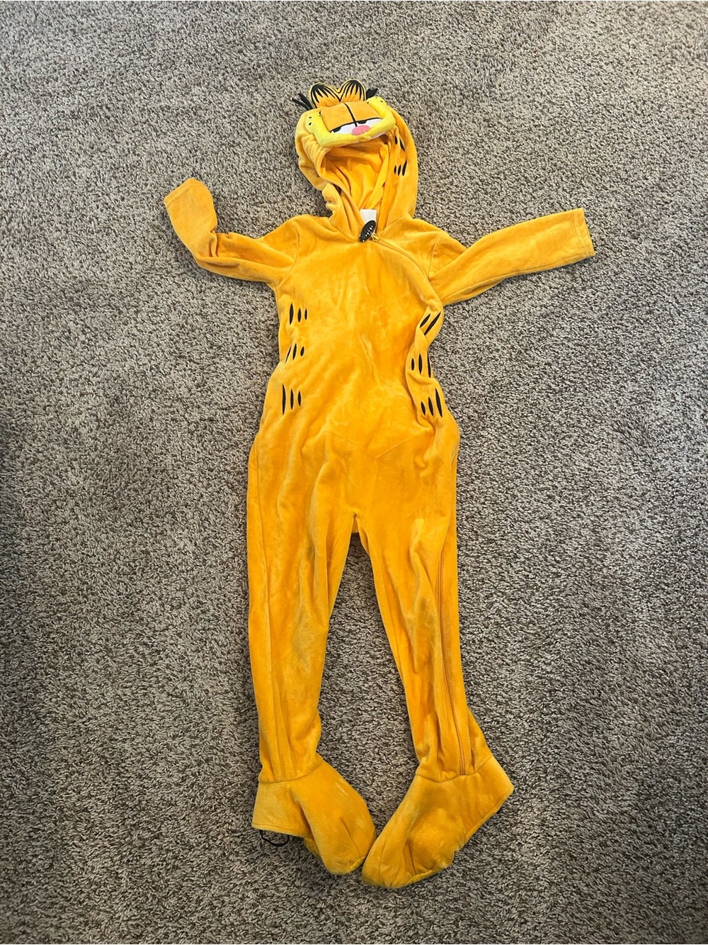 Kids Yellow Plush Character One-Piece Footie with Hood